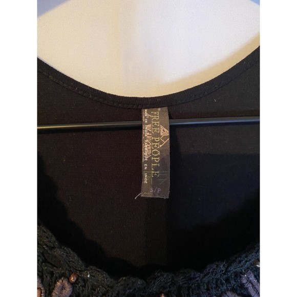 Free People Wool Dream Floral Dress Embroidered Crochet Boho Size S - Picture 3 of 3